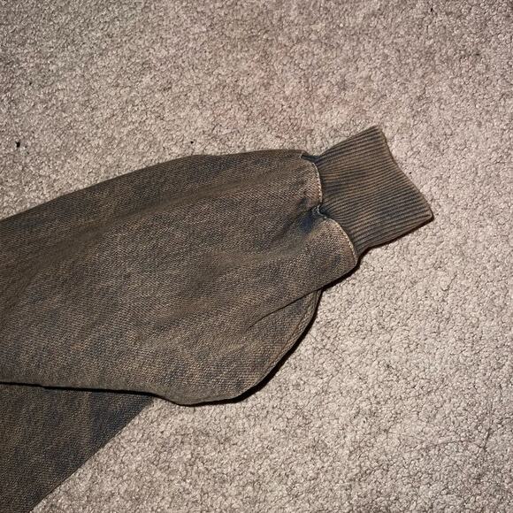 New ZARA Acid Washed Denim Cropped Sweatshirt size S - Picture 3 of 7